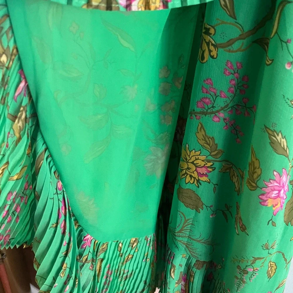 Anthropologie Ruffle-Sleeve Floral-Wrap Midi Dress - Picture 6 of 11
